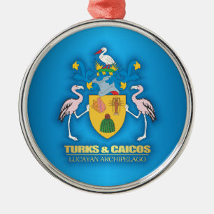 Turks & Caicos COA Julgransprydnad Metall