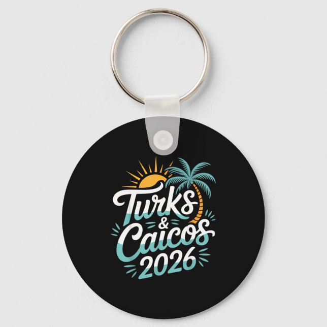 Turks Caicos-öarna Minnen 2026 Nyckelring (Framsida)