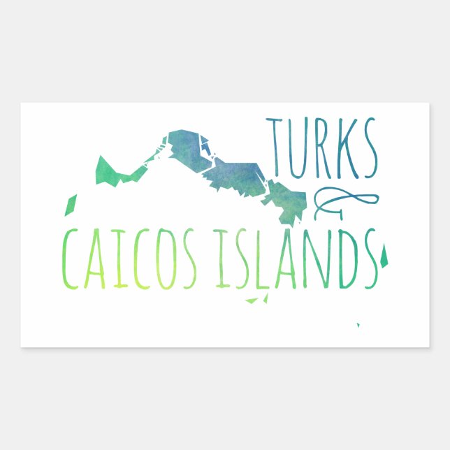 Turks & Caicos Rektangulärt Klistermärke (Framsida)