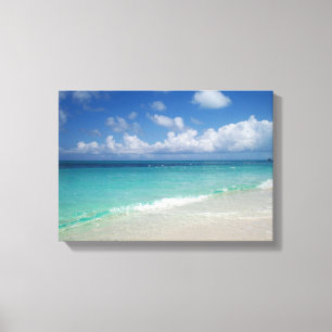 Turks & Caicos strand slågen in kanfas Canvastryck