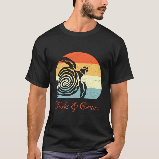 Turks Caicos Västindien Sea Turtle Vacation T Shirt (Framsida)