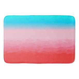 Turks och Caicos Blue och Coral Ombre Badrumsmatta