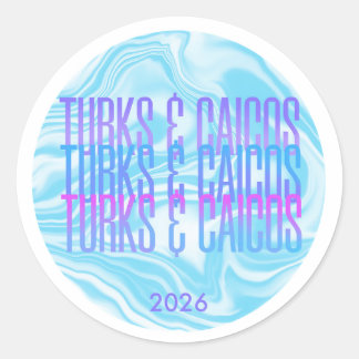 Turks- och Caicos-dekal Runt Klistermärke