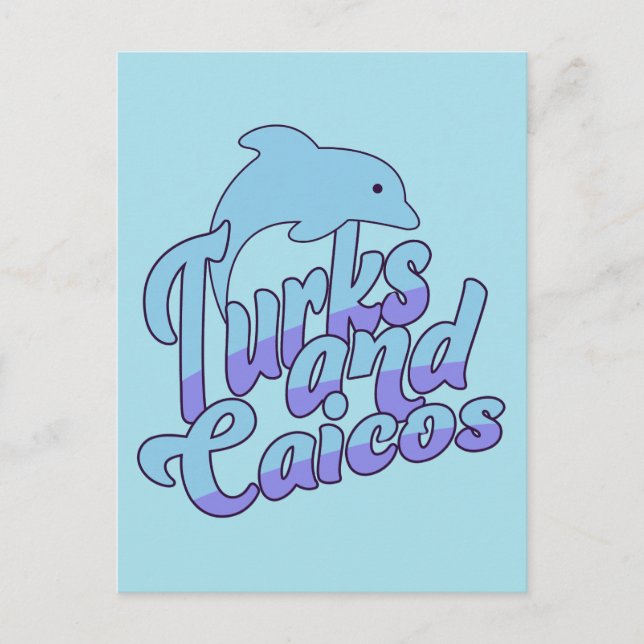 Turks och Caicos Delfin Vykort (Framsida)