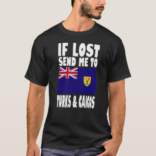 Turks- och Caicos-Flagga Design Om borttappad skic T Shirt