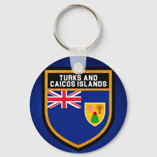 Turks och Caicos flagga Nyckelring