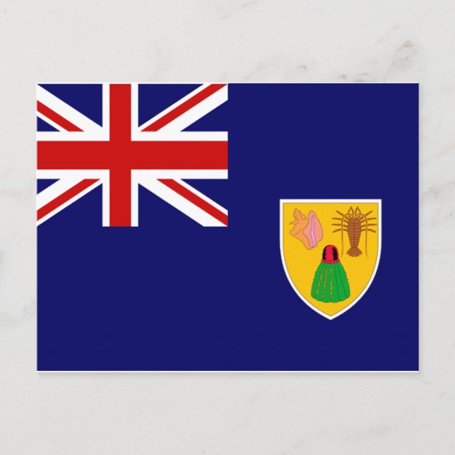 Turks och Caicos Flagga Vykort (Framsida)