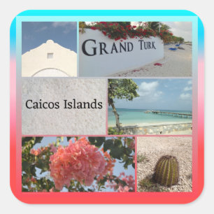 Turks och Caicos Fyrkantigt Klistermärke