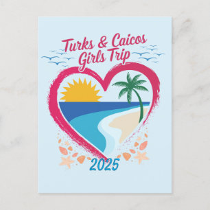 Turks och Caicos Girls Resa Tropical Paradise Vykort