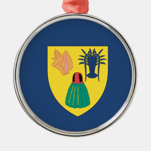 Turks och Caicos Julgransprydnad Metall (Framsidan)