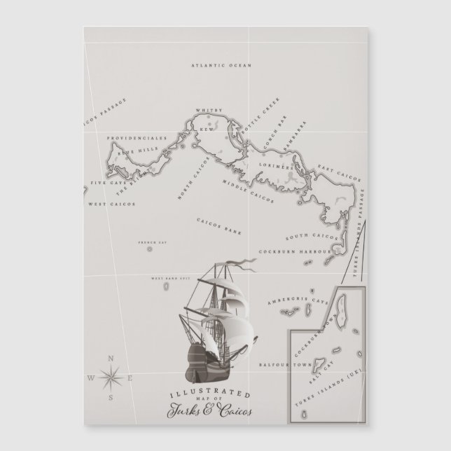 Turks och Caicos Karta (Framsida)