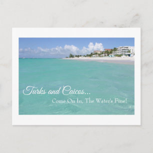 "TURKS OCH CAICOS "KOM IN, VATTEN BRA!" VYKORT