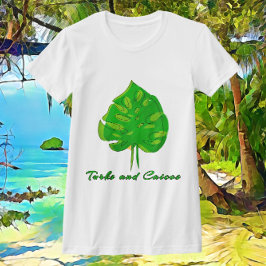 Turks och Caicos Söt Tropical Löv T Shirt
