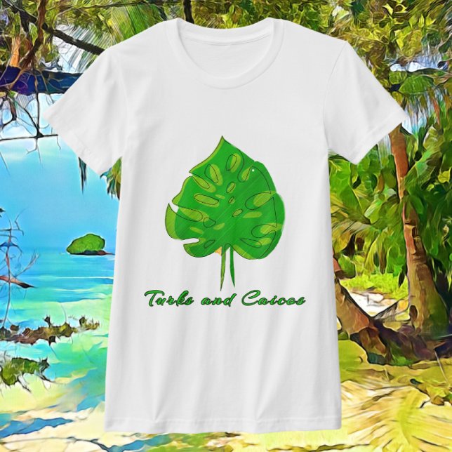 Turks och Caicos Söt Tropical Löv T Shirt (Skapare uppladdad)