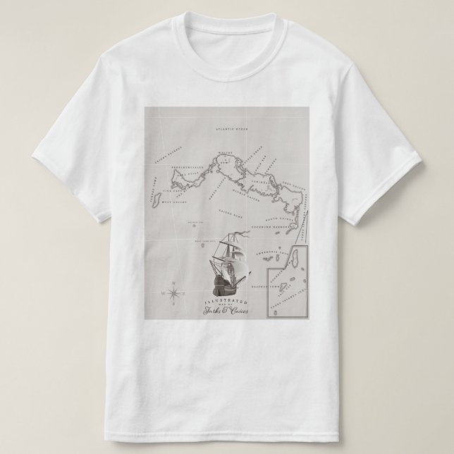 Turks- och Caicoskartan T Shirt (Design framsida)