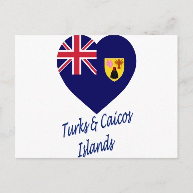 Turks- och Caicosöarna Flagga Heart Vykort (Framsida)