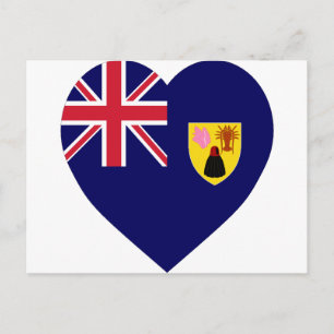 Turks- och Caicosöarna Flagga Heart Vykort