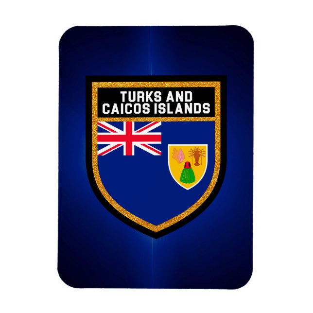 Turks- och Caicosöarna-Flagga Magnet (Vertikal)