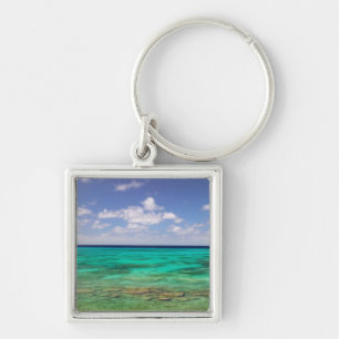 Turks- och Caicosöarna, Grand Turk Island, Cockbur Fyrkantig Silverfärgad Nyckelring