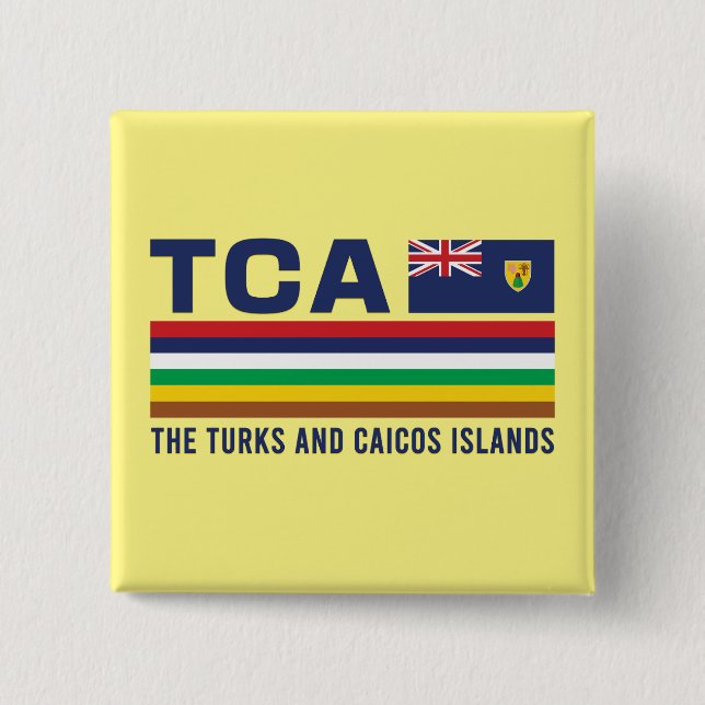 Turks- och Caicosöarna ISO Alpha 3 Design Knapp (Framsida)