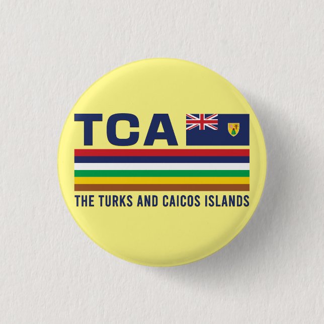 Turks- och Caicosöarna ISO Alpha 3 Design Knapp (Framsida)