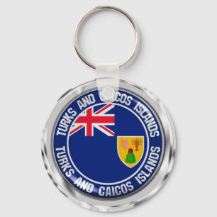Turks- och Caicosöarna Rund Emblem Nyckelring