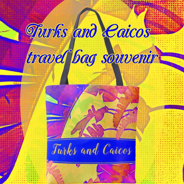 Turks- och Caicosöarna Tropical Beach Vacation Tygkasse (Bright colorful Turks and Caicos travel souvenir.)