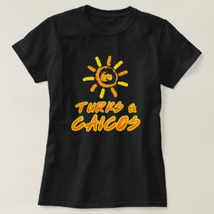 Turks- och Caicosskarp gult och orange T Shirt