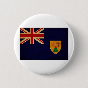 Turks och den Caicos flagga knäppas Knapp