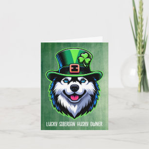 Turksam Siberian Husky-ägare Gott St Patrick-dagen Helgkort
