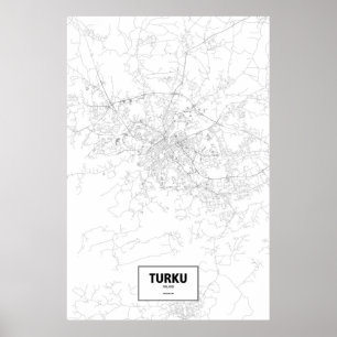 Turku Finland (svarten på vit) Poster