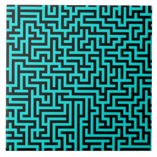 Turkvoise Black Maze Linjer Kakelplatta