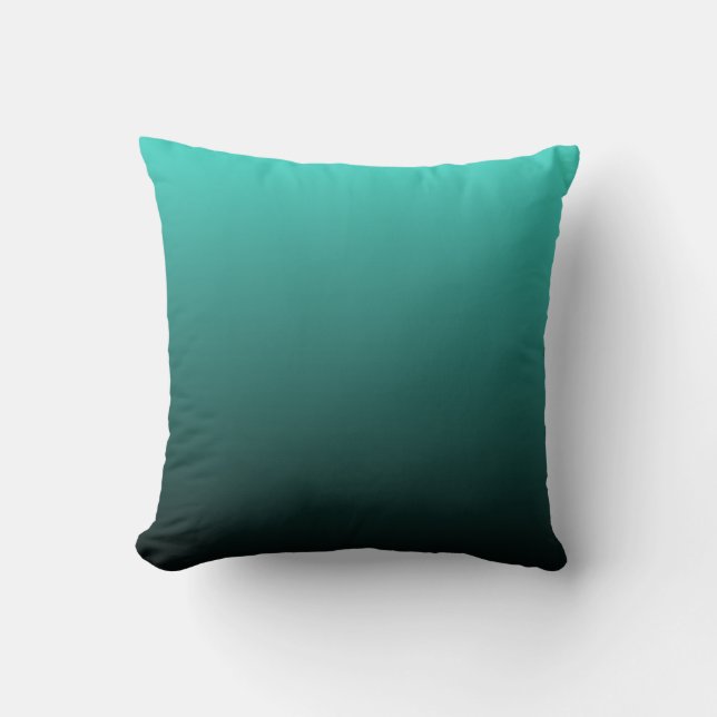 Turkvoise Black Ombre Kudde (Framsida)