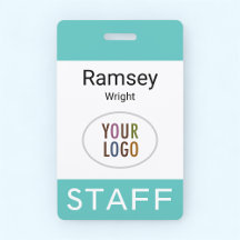 Turkvoise Blue Staff ID Badge Clip Reel eller Lany
