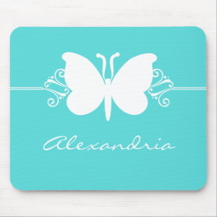 Turkvoise Butterfly Swirls Mousepad Musmatta