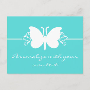 Turkvoise Butterfly Swirls vykort