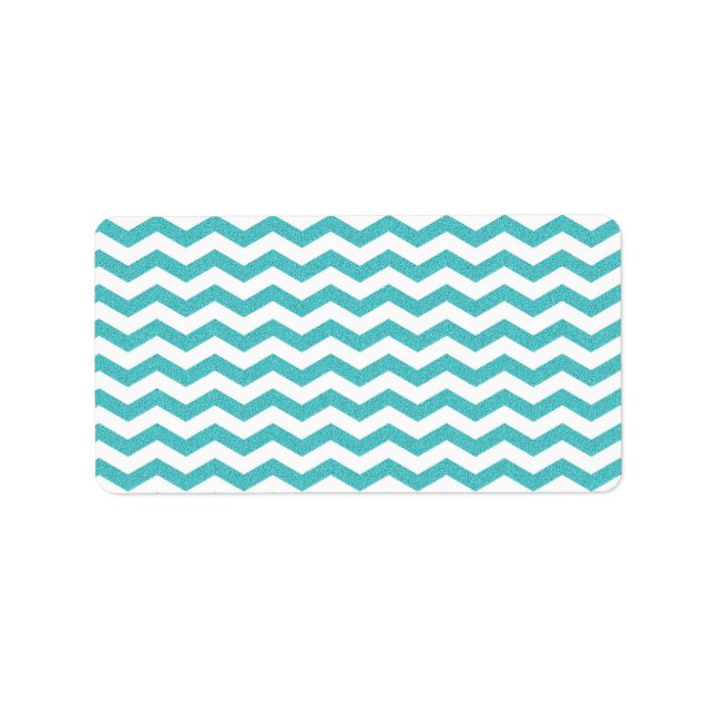 Turkvoise chevron zig zag textured zigzag mönster adressetikett (Framsidan)