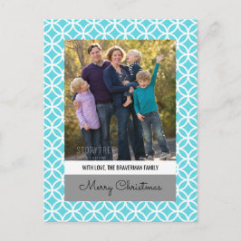 Turkvoise Classy Diamond Helgdag Photo Postcard Helg Vykort