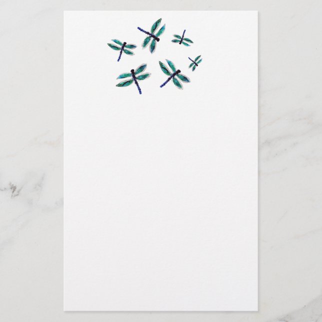 Turkvoise Dancing Dragonfly Brevpapper (Framsida)