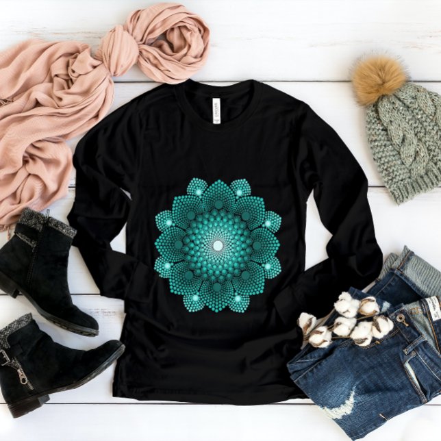 Turkvoise Dot Mandala T Shirt (Skapare uppladdad)