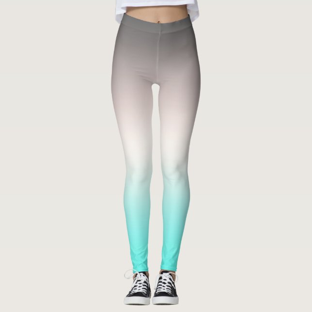 Turkvoise grått Ombre Leggings (Framsida)