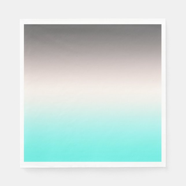 Turkvoise grått Ombre Pappersservett (Framsidan)