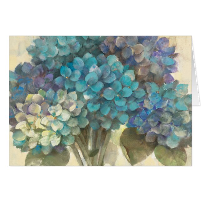 Turkvoise Hydrangea Hälsningskort (Framsidan Horizontal)