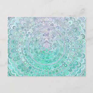 Turkvoise Ice Flower Mandala Vykort