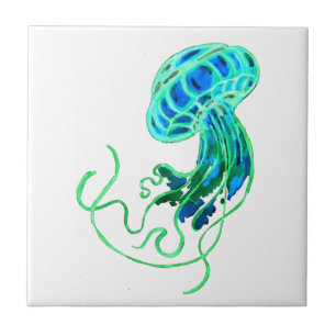 Turkvoise Jellyfish Kakelplatta