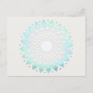 Turkvoise Lotus Blommigt Mandala Postcard Vykort