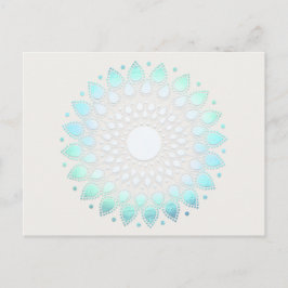 Turkvoise Lotus Blommigt Mandala Postcard Vykort