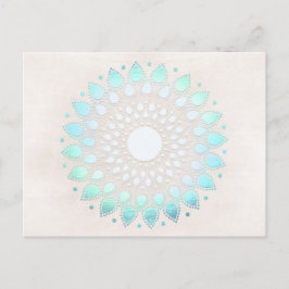 Turkvoise Lotus Blommigt Mandala Postcard Vykort
