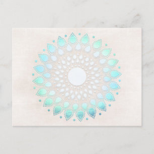 Turkvoise Lotus Blommigt Mandala Postcard Vykort