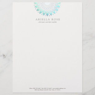 Turkvoise Lotus Mandala Brevhuvud